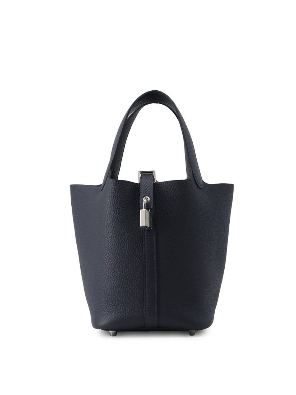Hermes Handbag Picotin Lock PM Blue Nuit Silver Taurillon Clemence Tote - Picture 1 of 7